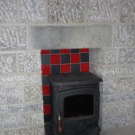 Stone fireplace for stove